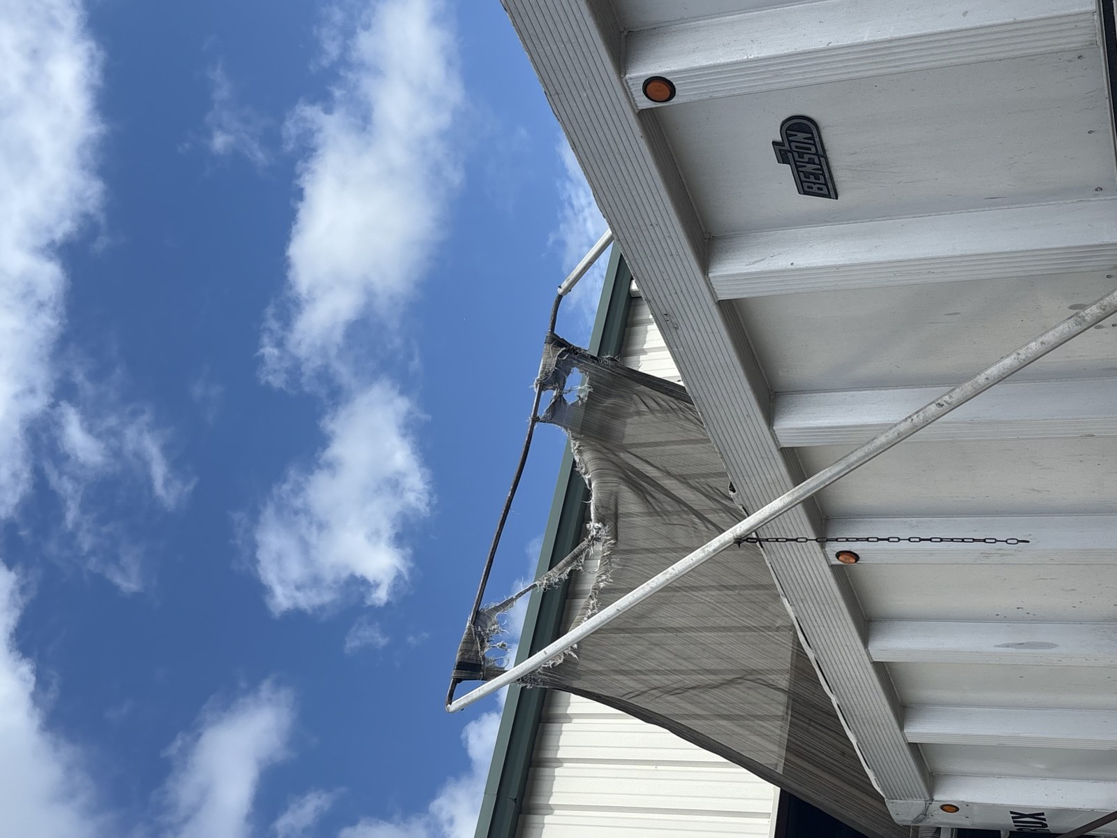 Do not use zip ties to keep your tarp centered, and his is what happens and your tarp life will be cut in half